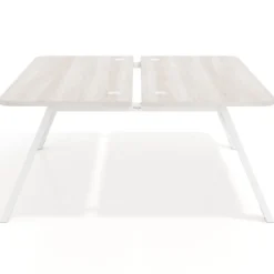 Mesa multipuesto UvePro Bench doble, fondo 166 cm, sobre curvo, estructura negra
