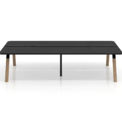 Mesa multipuesto UvePro Bench doble, fondo 166 cm, estructura negra