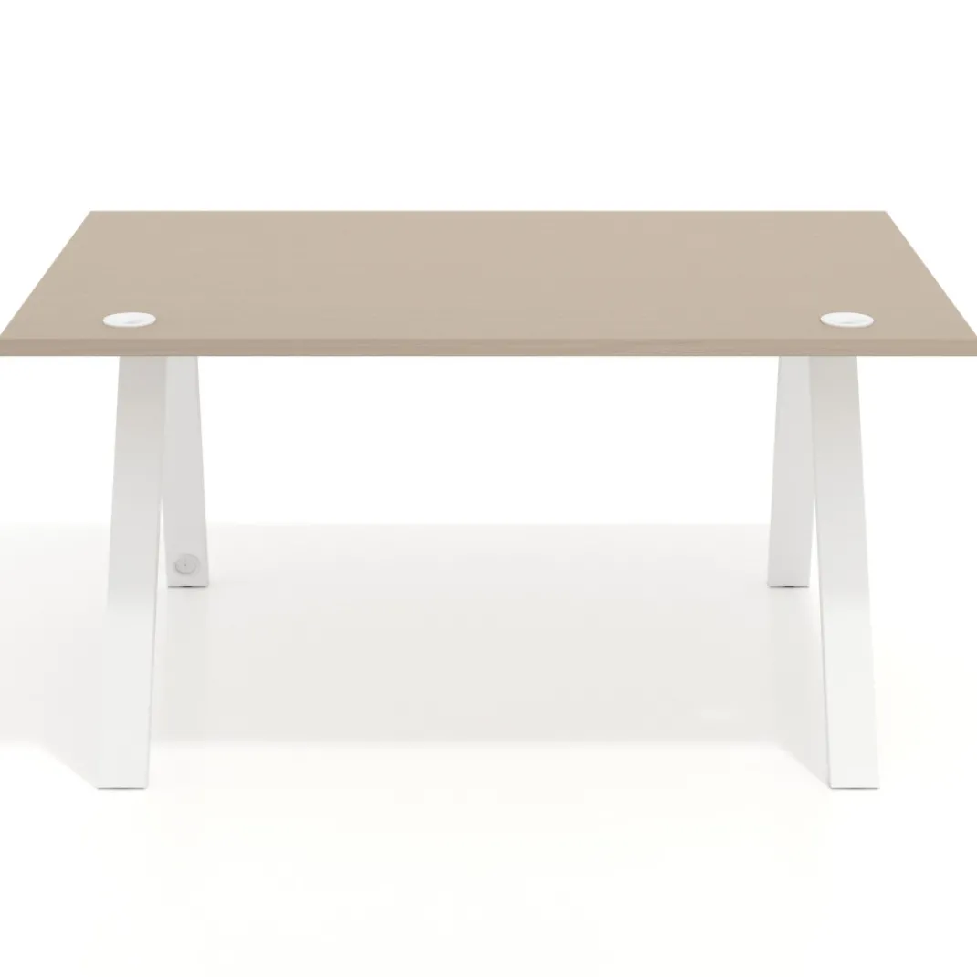 Mesa oficina de diseño UvePro fondo 100cm, estructura blanca