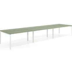 Mesa oficina multipuesto bench triple Kube, fondo 126 cm, estructura blanco