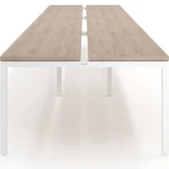 Mesa oficina multipuesto bench triple Kube, fondo 126 cm, estructura blanco