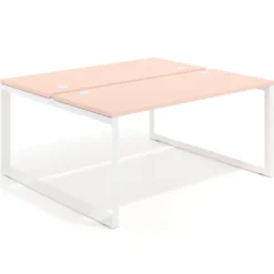 Mesa oficina multipuesto bench Delta fondo 142cm estructura blanca