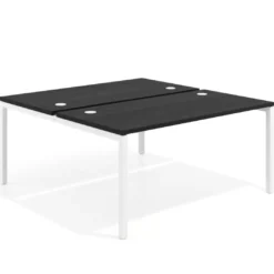 Mesa oficina multipuesto bench Kube fondo 166 cm estructura blanca