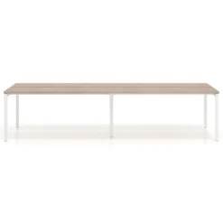 Mesa oficina multipuesto bench doble Kube, fondo 126 cm, estructura blanco