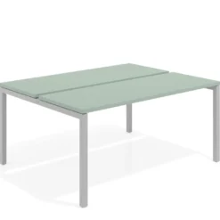 Mesa oficina multipuesto bench Kube fondo 126 cm estructura aluminio