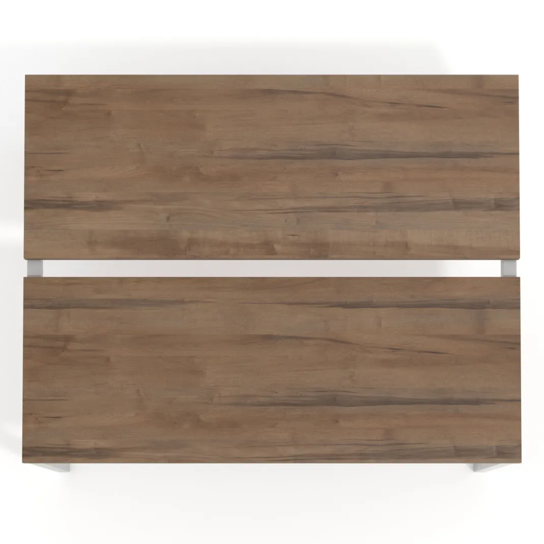 Mesa oficina multipuesto bench Kube fondo 126 cm estructura aluminio