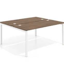 Mesa oficina multipuesto bench Kube fondo 142cm estructura blanca