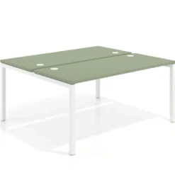 Mesa oficina multipuesto bench Kube fondo 142cm estructura blanca