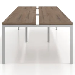 Mesa oficina multipuesto bench doble Kube, fondo 126 cm, estructura aluminio