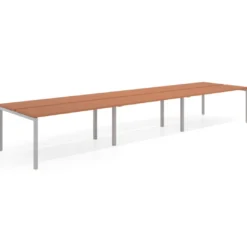 Mesa oficina multipuesto bench triple Kube, fondo 126 cm, estructura aluminio