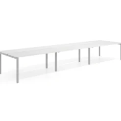 Mesa oficina multipuesto bench triple Kube, fondo 126 cm, estructura aluminio
