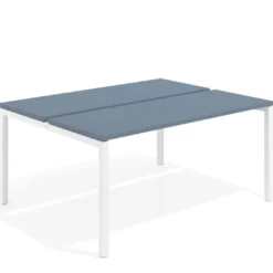 Mesa oficina multipuesto bench Kube fondo 126 cm estructura blanca