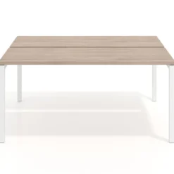 Mesa oficina multipuesto bench Kube fondo 126 cm estructura blanca