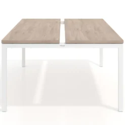 Mesa oficina multipuesto bench Kube fondo 126 cm estructura blanca
