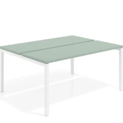 Mesa oficina multipuesto bench Kube fondo 126 cm estructura blanca