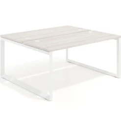 Mesa oficina multipuesto bench Delta fondo 142cm estructura blanca