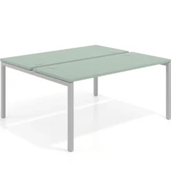 Mesa oficina multipuesto bench Kube fondo 142cm estructura aluminio