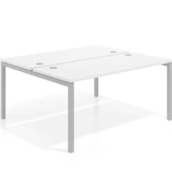 Mesa oficina multipuesto bench Kube fondo 142cm estructura aluminio