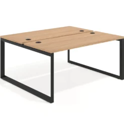 Mesa oficina multipuesto bench Delta fondo 142cm estructura negra