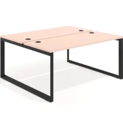 Mesa oficina multipuesto bench Delta fondo 142cm estructura negra