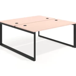 Mesa oficina multipuesto bench Delta fondo 166cm estructura negra