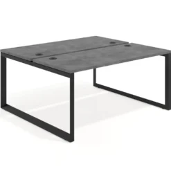 Mesa oficina multipuesto bench Delta fondo 142cm estructura negra
