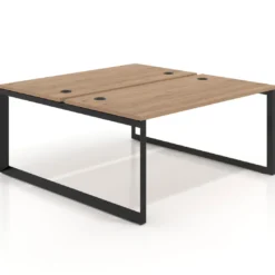 Mesa oficina multipuesto bench Delta fondo 166cm estructura negra