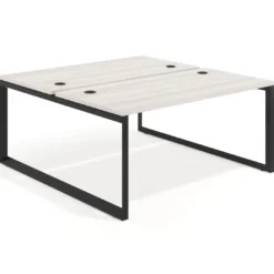 Mesa oficina multipuesto bench Delta fondo 166cm estructura negra