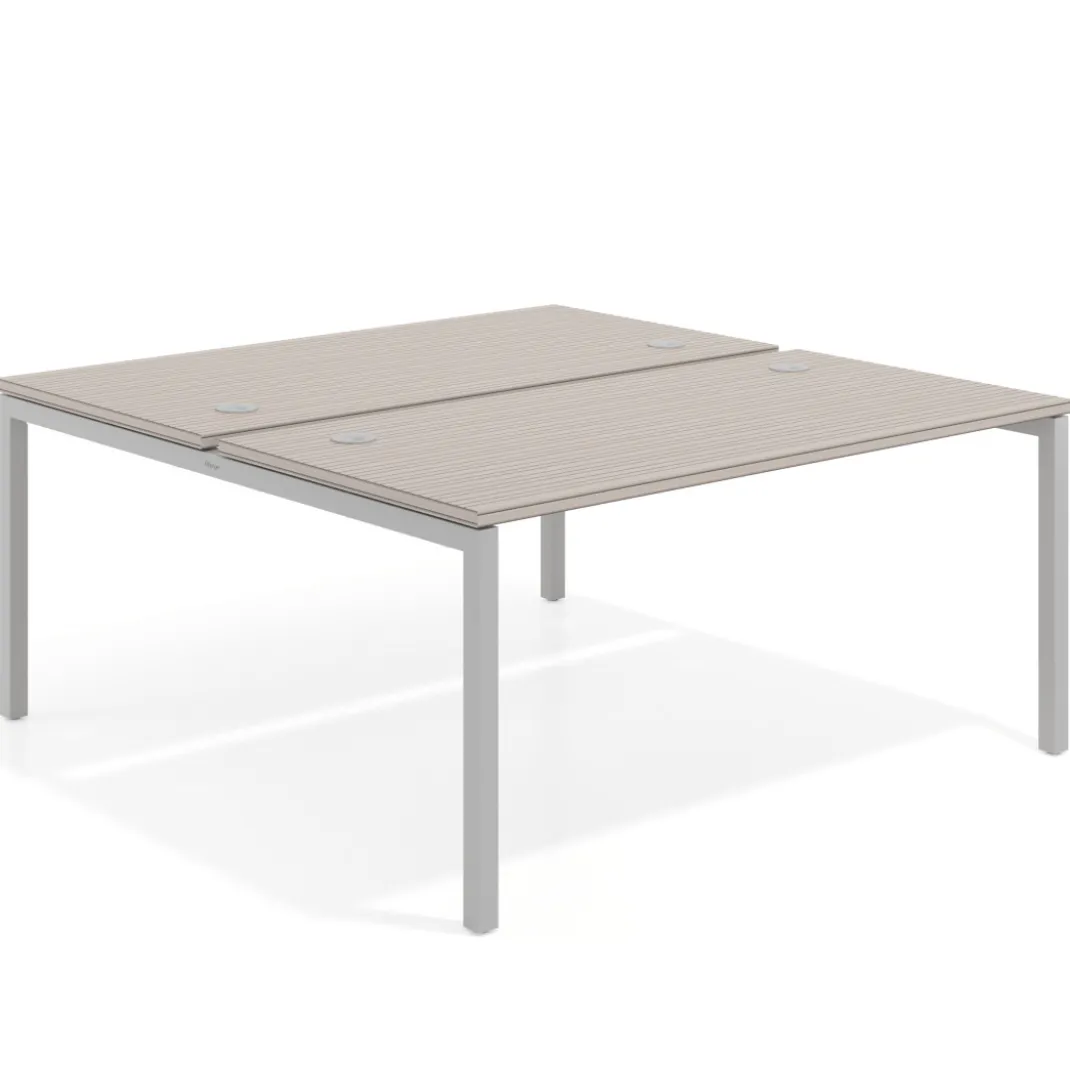 Mesa oficina multipuesto bench Kube fondo 166 cm estructura aluminio