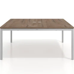 Mesa para coworking encimera continua fondo 166 cm estructura aluminio