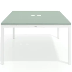 Mesa para coworking encimera continua fondo 126 cm estructura blanca