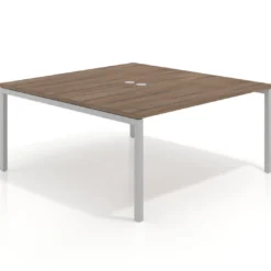 Mesa para coworking encimera continua fondo 166 cm estructura aluminio