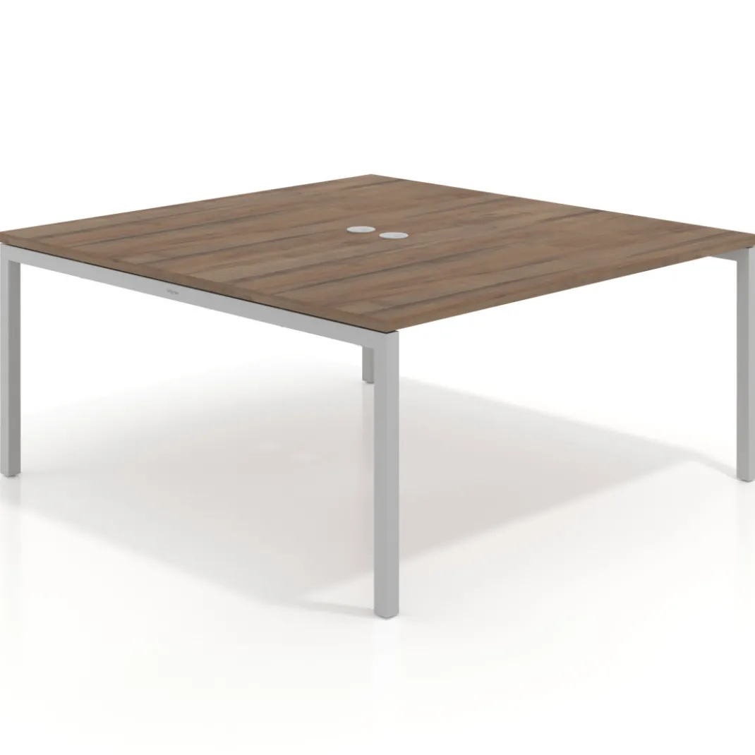 Mesa para coworking encimera continua fondo 166 cm estructura aluminio