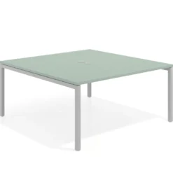 Mesa para coworking encimera continua fondo 166 cm estructura aluminio