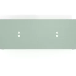 Mesa para coworking encimera continua doble Kube, fondo 126 cm, estructura blanca