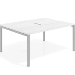 Mesa para coworking encimera continua fondo 126 cm estructura aluminio