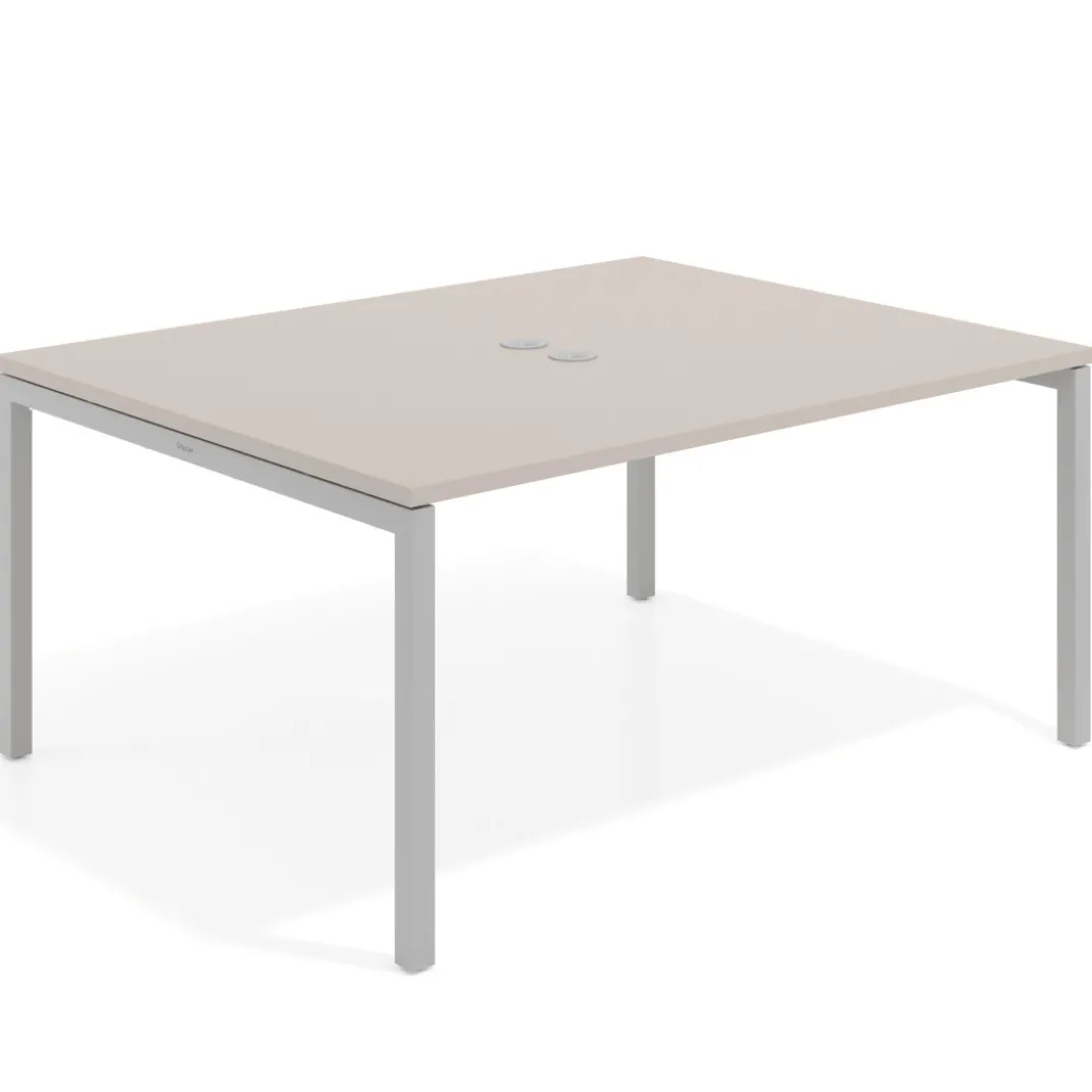 Mesa para coworking encimera continua fondo 126 cm estructura aluminio