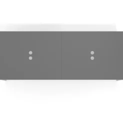 Mesa para coworking encimera continua doble Kube, fondo 126 cm, estructura aluminio