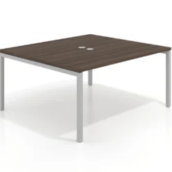 Mesa para reunión o trabajo, encimera continua fondo 142 cm estructura aluminio