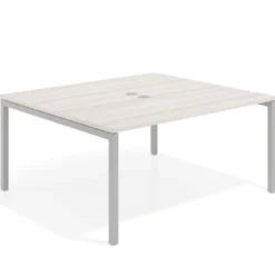Mesa para reunión o trabajo, encimera continua fondo 142 cm estructura aluminio
