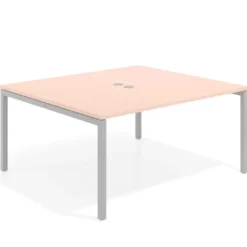 Mesa para reunión o trabajo, encimera continua fondo 142 cm estructura aluminio