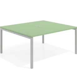 Mesa para reunión o trabajo, encimera continua fondo 142 cm estructura aluminio