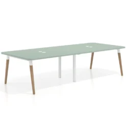 Mesa para reuniones Arki doble con fondo 126 cm, coworking, sobre curvo