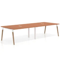 Mesa para reuniones Arki doble con fondo 126 cm, coworking, sobre recto