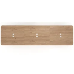 Mesa para reuniones Arki triple con fondo 126 cm, coworking, sobre curvo
