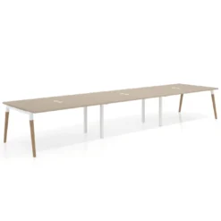 Mesa para reuniones Arki triple con fondo 126 cm, coworking, sobre recto