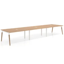 Mesa para reuniones Arki triple con fondo 126 cm, coworking, sobre recto