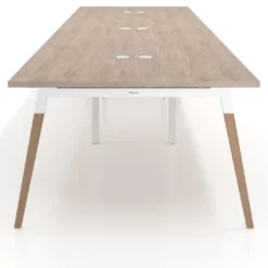 Mesa para reuniones Arki triple con fondo 126 cm, coworking, sobre recto