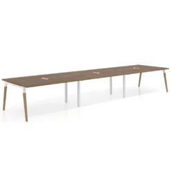 Mesa para reuniones Arki triple con fondo 126 cm, coworking, sobre recto