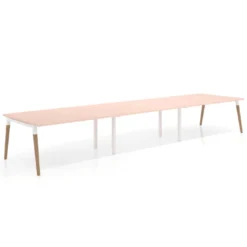 Mesa para reuniones Arki triple con fondo 126 cm, coworking, sobre recto